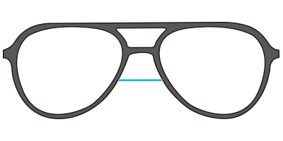 Eyeglass frame bridge width
