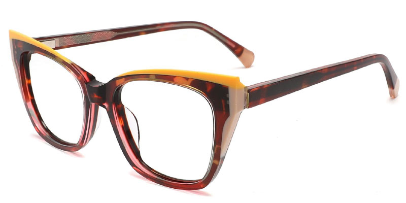 Square Bold Lamination Acetate Eyeglasses Frame for Women