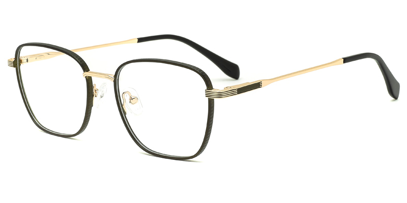 Cattail Mens Square Metal Eyeglasses, Frame Side Square Texture, Exquisite Details variations