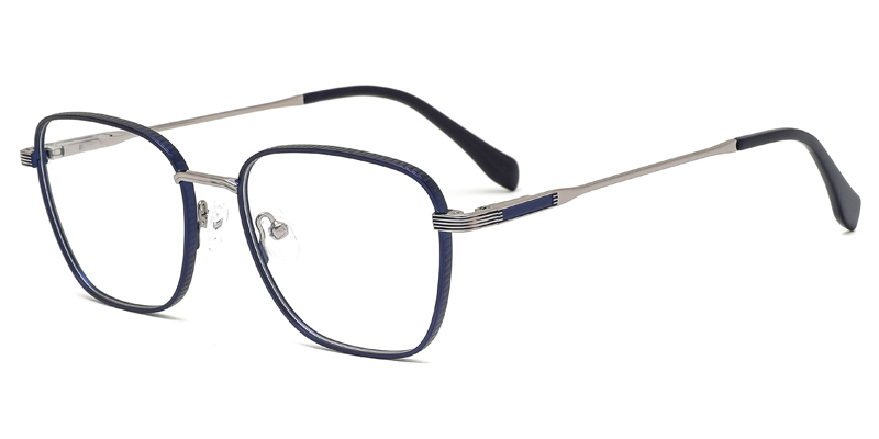 Cattail Mens Square Metal Eyeglasses, Frame Side Square Texture, Exquisite Details variations