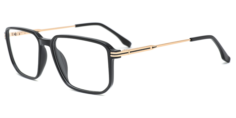 Cogongrass Gents Rectangle TR90 Metal Hybrid Optical Frame, Laser Engraving, Micro Dot Paint Filling