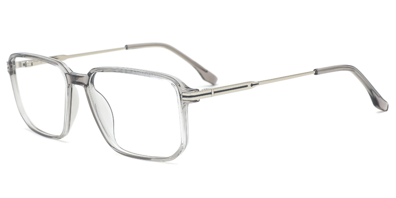Cogongrass Gents Rectangle TR90 Metal Hybrid Optical Frame, Laser Engraving, Micro Dot Paint Filling