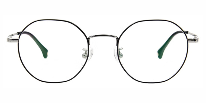 Firefly Titanium Alloy Geometric Teenager Optical Frame,Polished Curved Temple