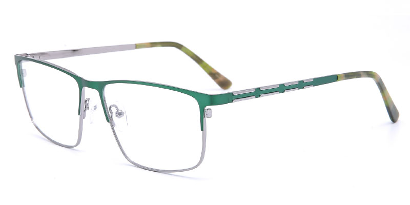 Levittown - Factory Supply Men's 58mm Oversize Rectangle Stainless Steel Optical Frame