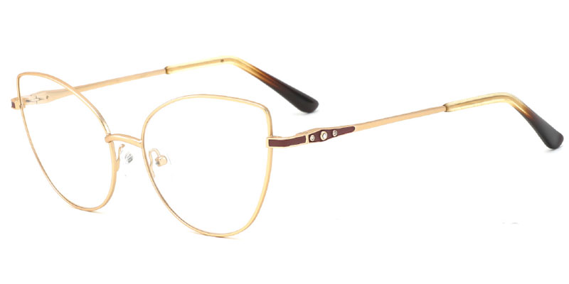 Liberal Extended Fit Metal Cat Eye Eyeglasses Frame for Women, 57mm