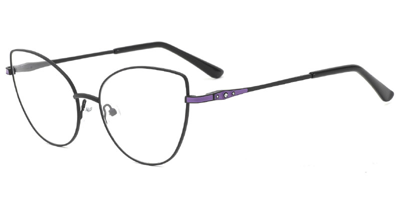 Liberal Extended Fit Metal Cat Eye Eyeglasses Frame for Women, 57mm