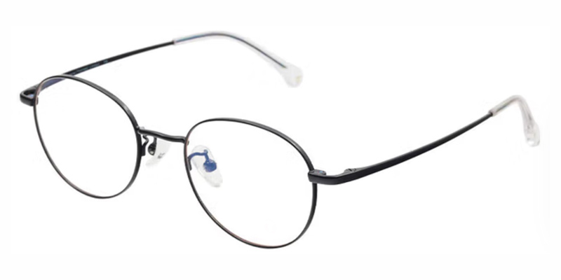 Lion Titanium Alloy Oval Male high Students Eyewear, Silicone round end temple tips