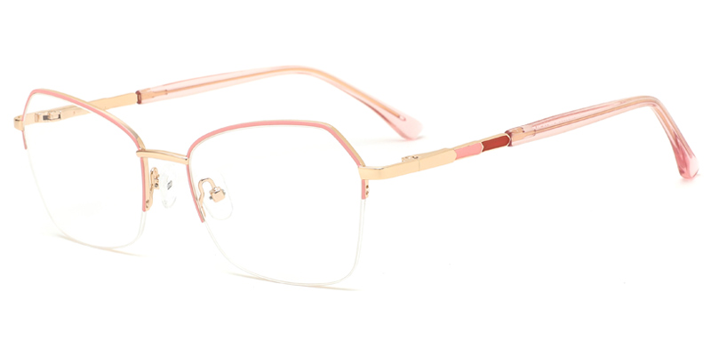 Marigold Women Metal Geometric Semi Rim Eyewear, Broader Perspective