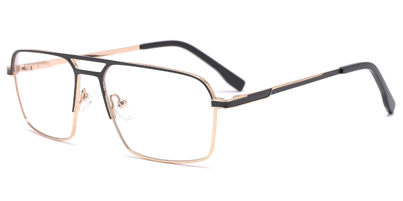 Purslane Men Aviator Metal Optical Frame, Classic Metal Dual Tone
