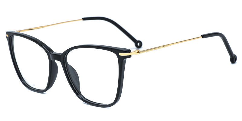 Violet Womens Square TR90 Metal Hybrid Eyeglasses, Rounded Edge, Injury Prevention