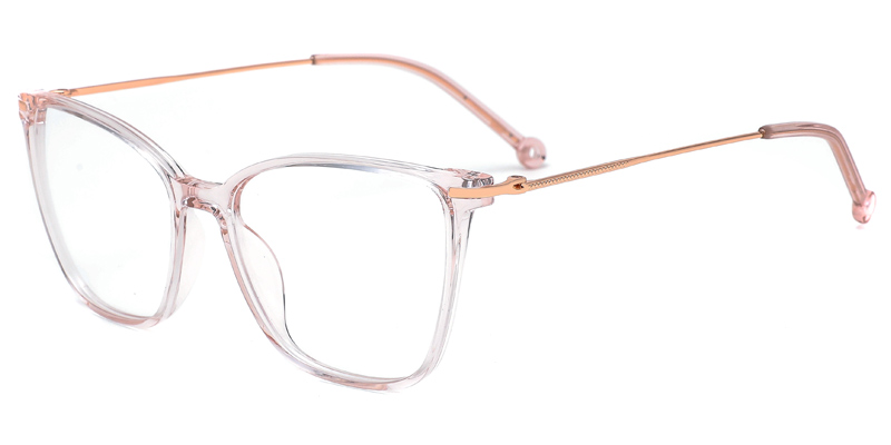 Violet Womens Square TR90 Metal Hybrid Eyeglasses, Rounded Edge, Injury Prevention