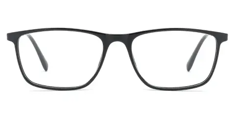 Alfalfa Men Rectangle TR90 Metal Hybrid Eyeglasses, Transparent Tones, Light Vision
