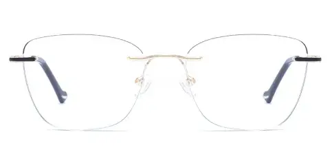Carnation Men's Square Rimless Metal Optical Frame, Broader Perspective, Laser Engraving