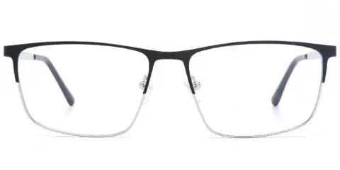 Levittown - Factory Supply Men's 58mm Oversize Rectangle Stainless Steel Optical Frame
