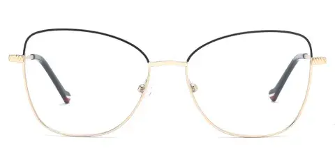 Peony Ladies Oval Metal Eyeglasses,Nose Pads Adjustable, Fit Skin Better