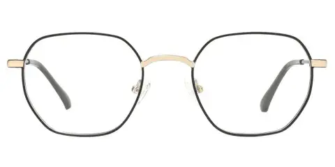 Selfheal Men Geometric Metal Optical Frame, Two Tone Dot Paint, Laser Engraving