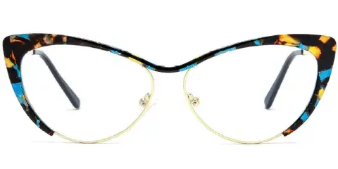 Ysleta Extended Spray Coating Rainbow Women's Metal Eyeglasses Frame