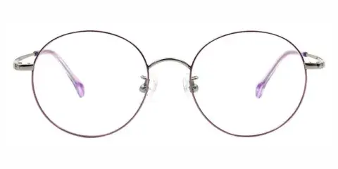 Fawn Titanium Alloy Round Teenager Eyeglasses, Silicone round-end temple tips,Reduce pressure