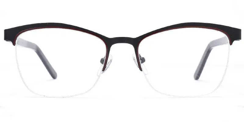 Abbeville - Fashion Handmade Square Semi Rim Optical Frame Wholesale - Black