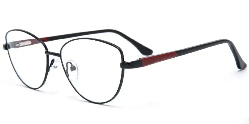 Anaconda 55mm Women's Ready Stock Metal Optical Frame Wholesaler - Black/Red