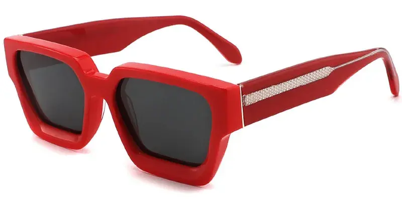 Ardmore Customized Trend Womens Bold Square Sunglasses, 54mm - Red