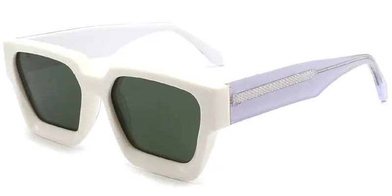 Ardmore Customized Trend Womens Bold Square Sunglasses, 54mm - White