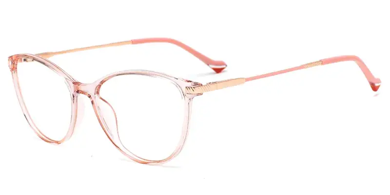 Azalea Womens Oval TR90 Metal Hybrid Eyeglasses, Balance Facial Contours - Pink