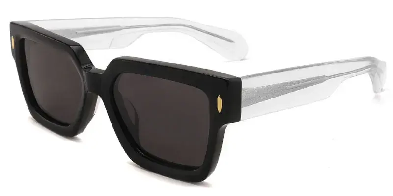 Belfast OEM Unisex Acetate Polarized Sunglasses, 54mm - Black/Crystal