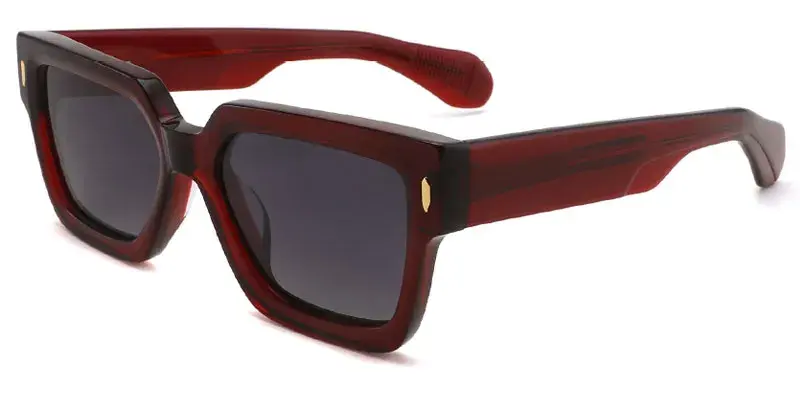 Belfast OEM Unisex Acetate Polarized Sunglasses, 54mm - Burgandy