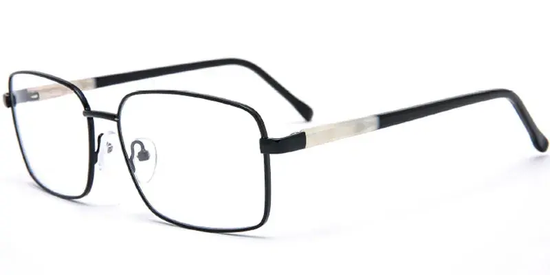 Berlin - Men's 59mm Oversized Metal Optical Frame Manufacturer - Black
