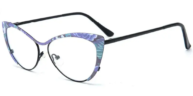 Bowie Women's 58mm Oversized Metal Optical Frame - Purple