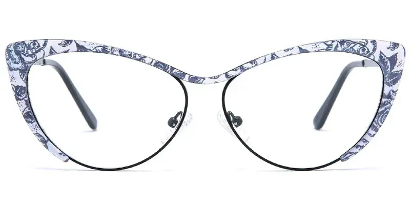 Bowie Women's 58mm Oversized Metal Optical Frame - Grey