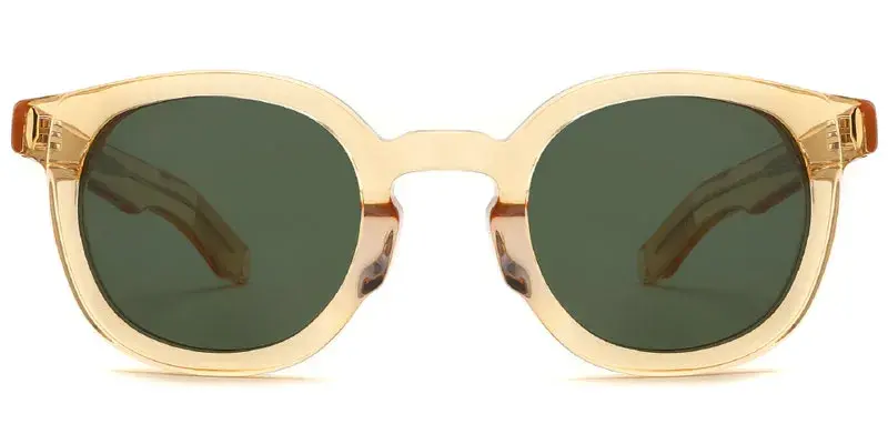Brooklyn Unisex Retro Acetate Sunglasses - Yellow