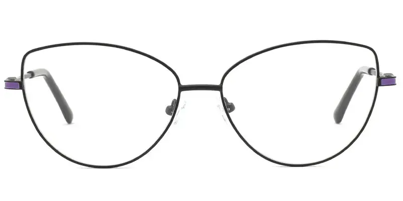 Calais Gemstone Deco Women's Fashion Metal Optical Frame | Bulk Wholesale - Black