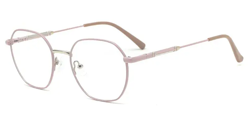 Camellia Women Round Metal Eyeglasses, Summer Colorful Dot Paint Series - Purple