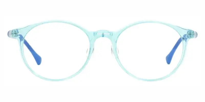 Carousel TR90 Round Full-rim Teenagers Eyeglasses,hypoallergenic contact  - Blue