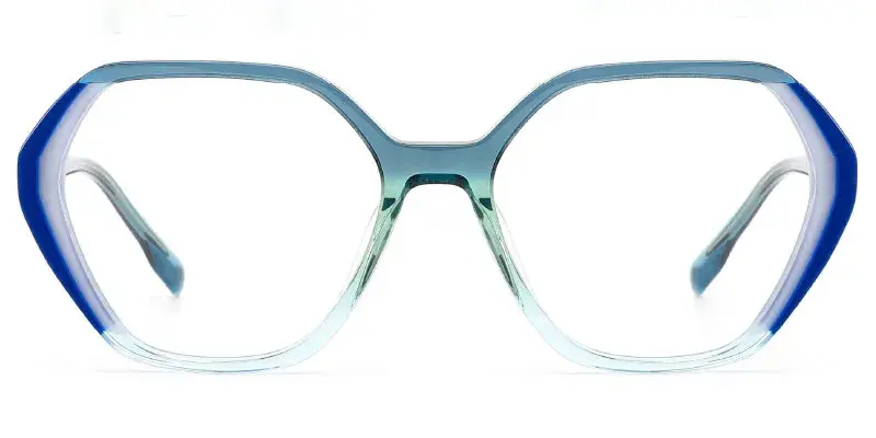 Charlotte Womens Over fit Lamination Acetate Optical Frame | Factory Direct Wholesale - Blue