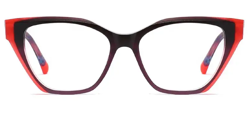 Dunkirk Cat Eye Lamination Acetate Optical Frame for Women, 53mm - Black/Red