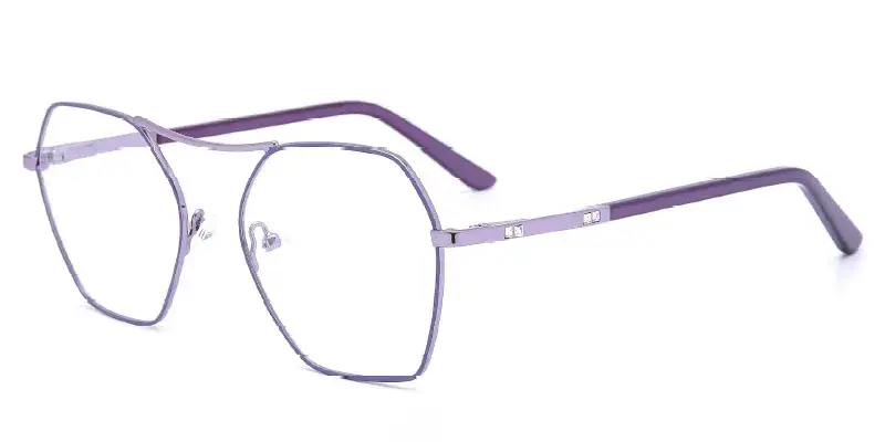 Edmond | Factory Wholesale Women's Hexagon Metal Optical - Purple