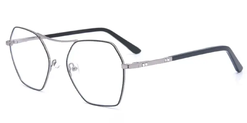 Edmond | Factory Wholesale Women's Hexagon Metal Optical - Silver