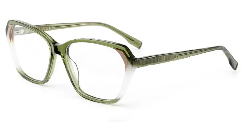 Elizabeth - Women's Oversized Vinyl 56mm Lamination Optical Frame Factory Direct Supply - Light Green