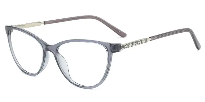 Elmira Womens Flexible Injected Plastic Optical Frame for Women, 53mm - Grey