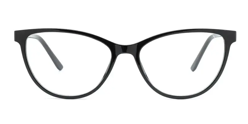 Elmira Womens Flexible Injected Plastic Optical Frame for Women, 53mm - Black