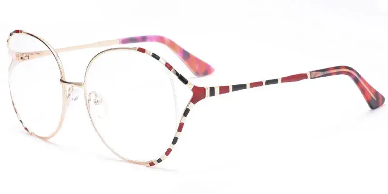 Emporia - Factory OEM 56mm Womens Metal Spectacle Frame - Red/Gold