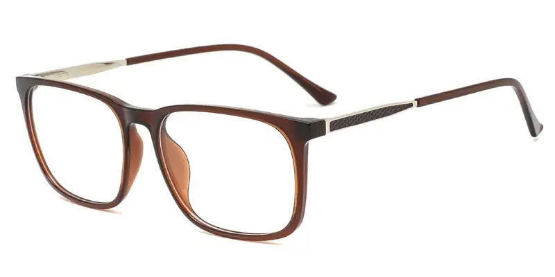 Englewood 55mm Men's TR90 Square Optical Frame - Bulk Wholesale - Brown