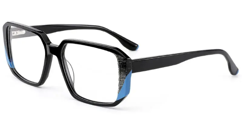 Erie Women's 53mm Luxury Acetate Optical Frame Factory Stock - Black