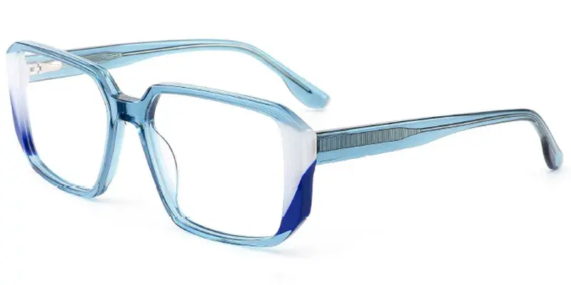 Erie Women's 53mm Luxury Acetate Optical Frame Factory Stock - Blue