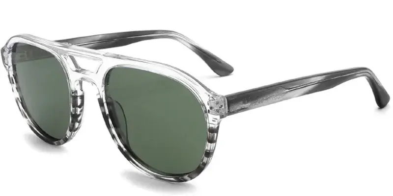 Eveleth Rounded Pilot Sunglasses for Women, 55mm - Crystal