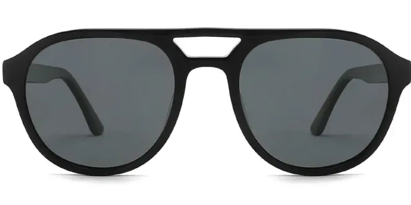 Eveleth Rounded Pilot Sunglasses for Women, 55mm - Black