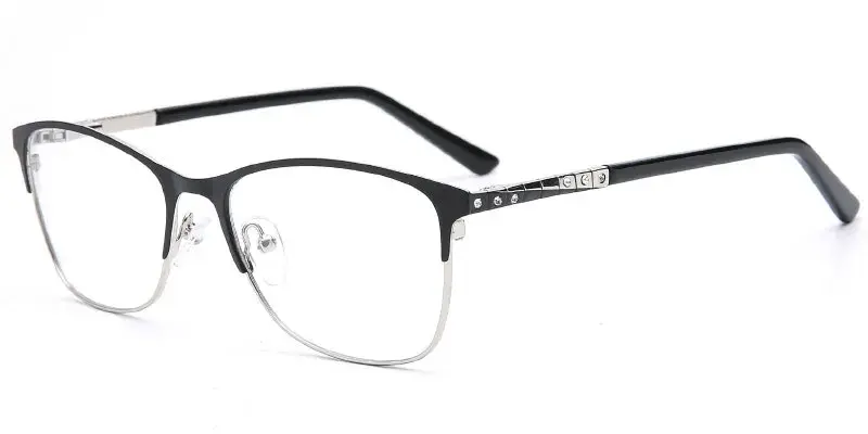 Fairmont - Buld Order Women's 53mm Crystal Stone Deco Metal Optical Frame - Black/Silver